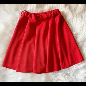 Red Forever 21 Skater Skirt